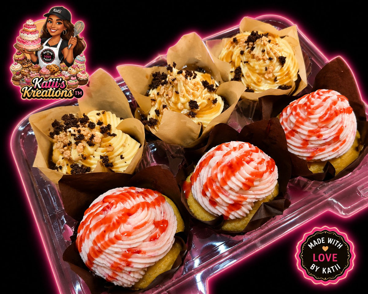 Krazy Cupcakes — strawberry swirl and caramel crunch